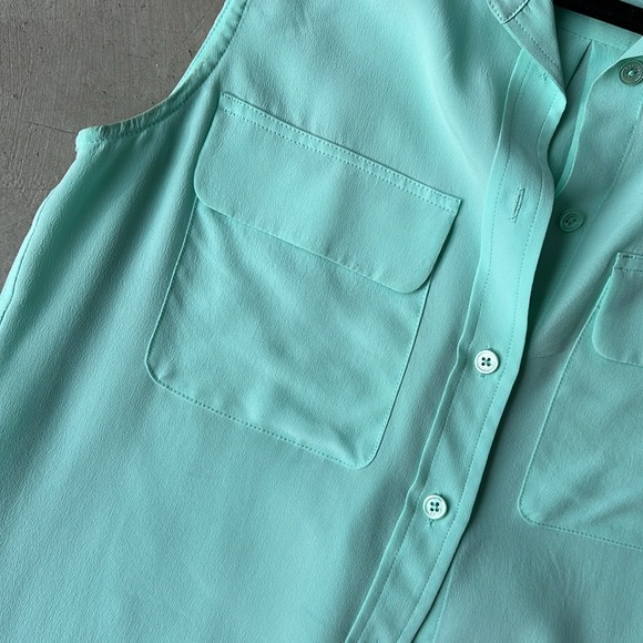 EQUIPMENT silk sleeveless button down blouse - Picture 3 of 5